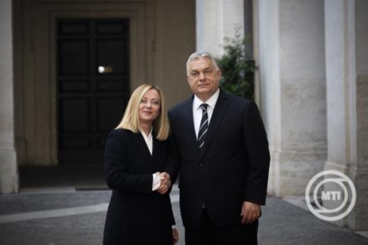 Giorgia Meloni olasz miniszterelnökkel tárgyalt Orbán Viktor